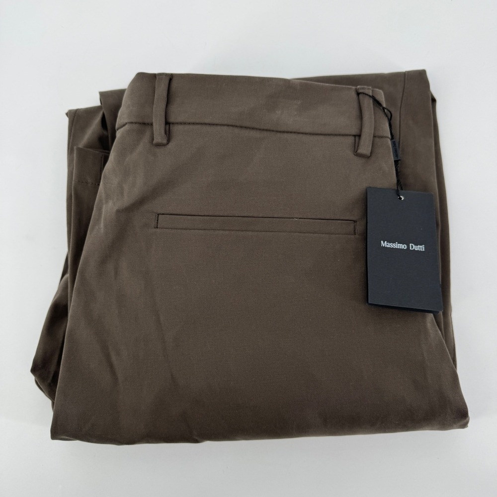 Massimo Dutti Mens Relaxed Fit Chino Pants Brown 31 NWT